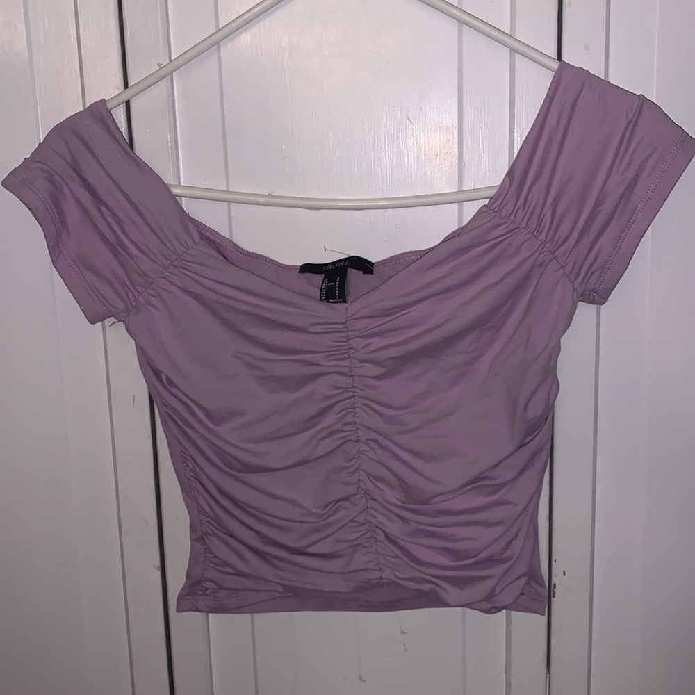 Lilac Purple ruched crop top!